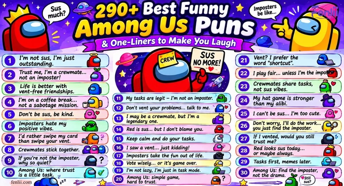 290+ Best Funny Among Us Puns