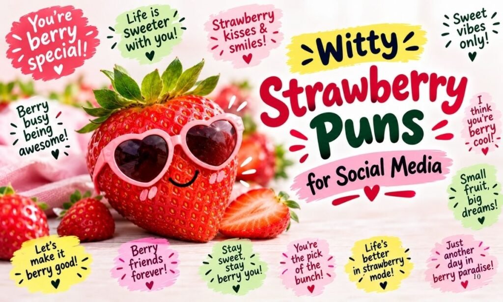 Witty Strawberry Puns for Social Media